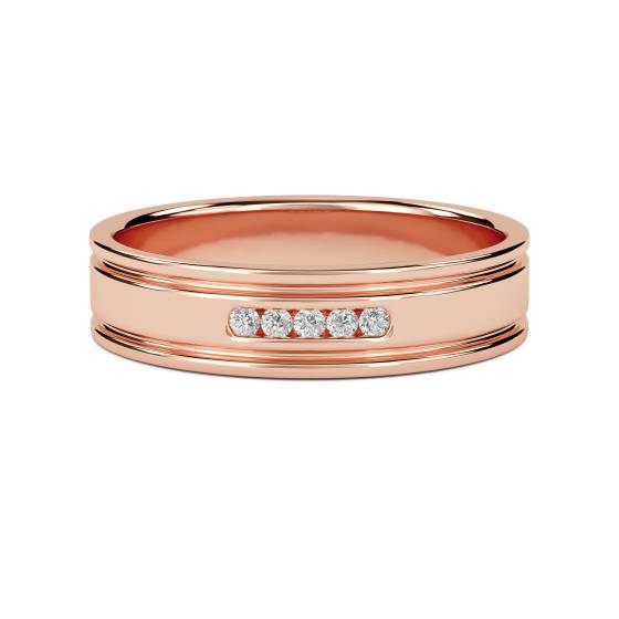 5.5mm Mens Round Diamond Ring