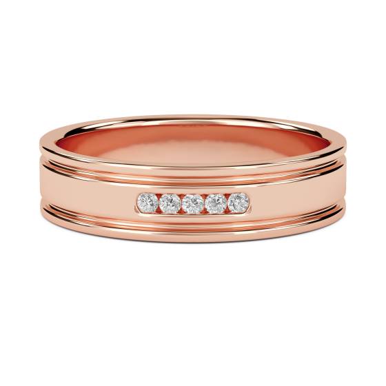 5.5mm Mens Round Diamond Ring