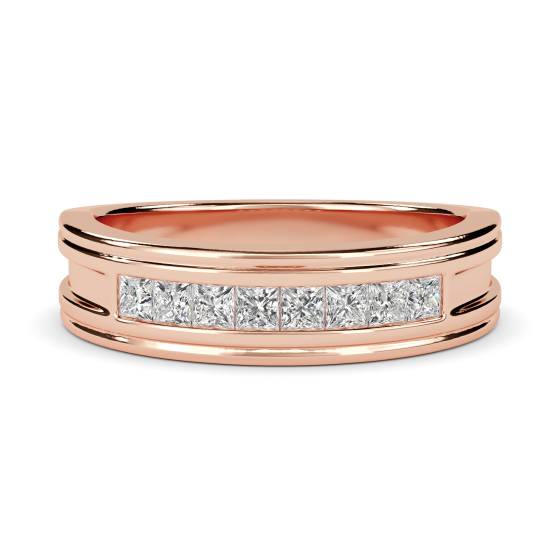 6mm Mens Princess Diamond Ring