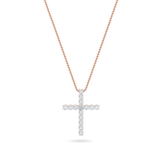 1.00ct Classic Round Diamond Cross Pendant