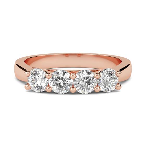 Four Stone Round Diamond Half Eternity Ring