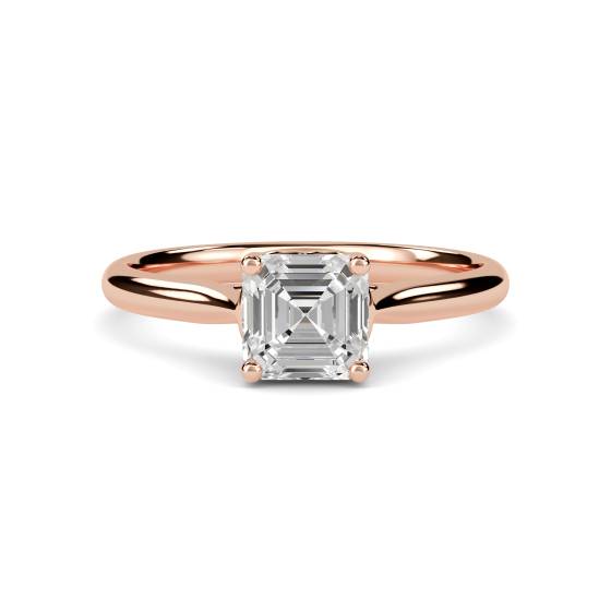 Heart Crossover Asscher Diamond Engagement Ring