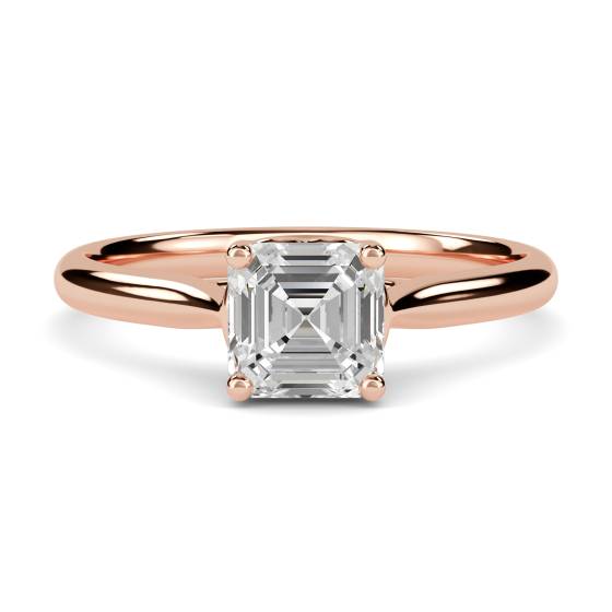 Heart Crossover Asscher Diamond Engagement Ring