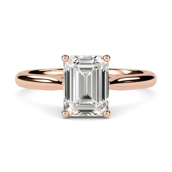 Heart Cross Over Emerald Diamond Engagement Ring