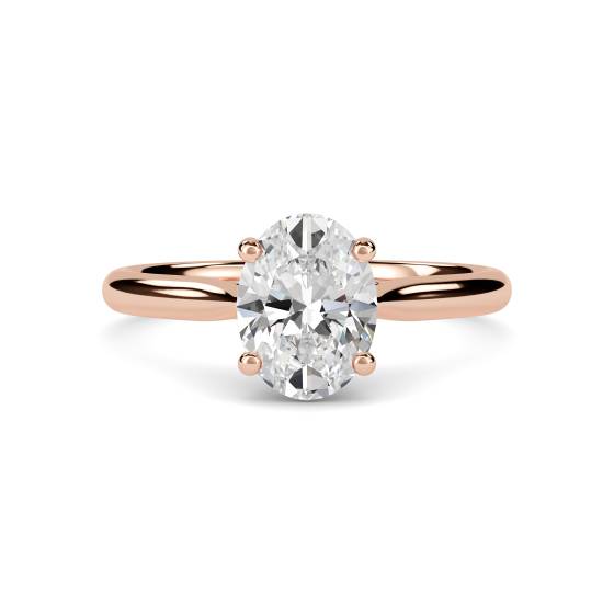 Heart Crossover Oval Diamond Engagement Ring