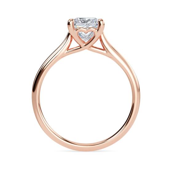 Heart Crossover Princess Diamond Engagement Ring
