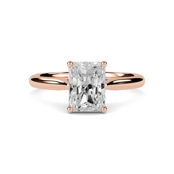 Heart Crossover Radiant Diamond Engagement Ring
