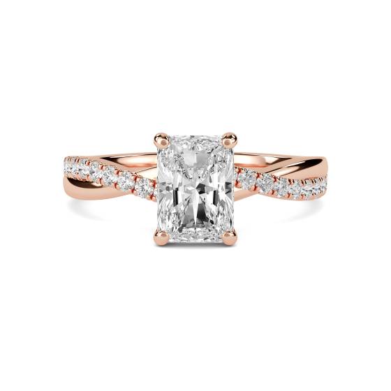 Infinity Radiant Shoulder Set Diamond Engagement Ring