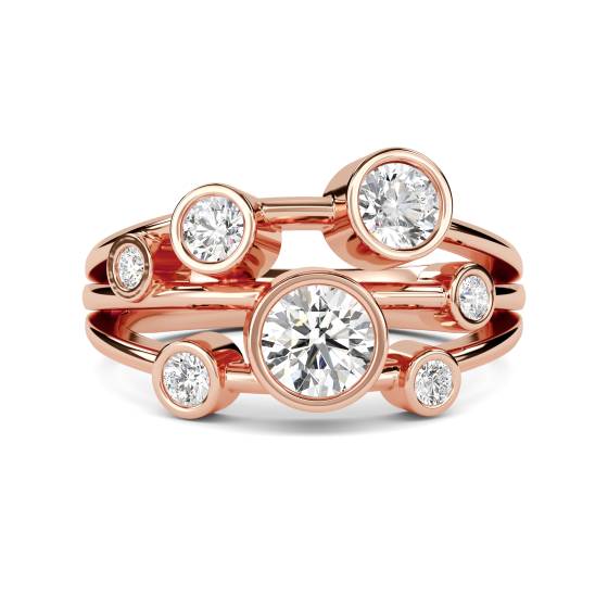 Round Diamond Bezel Set Dress Ring