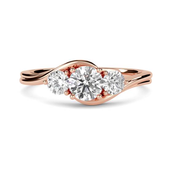 Unique Round Diamond Trilogy Ring