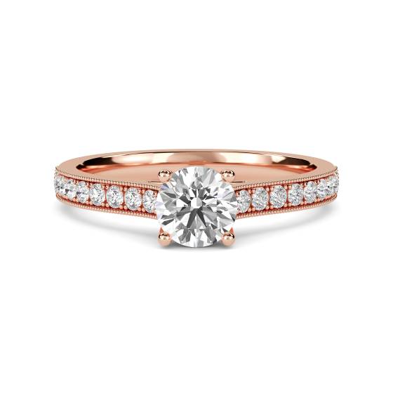 Round Diamond Shoulder Set Ring