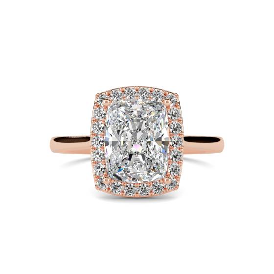 2.10ct Cushion Aquamarine and Diamond Halo Ring