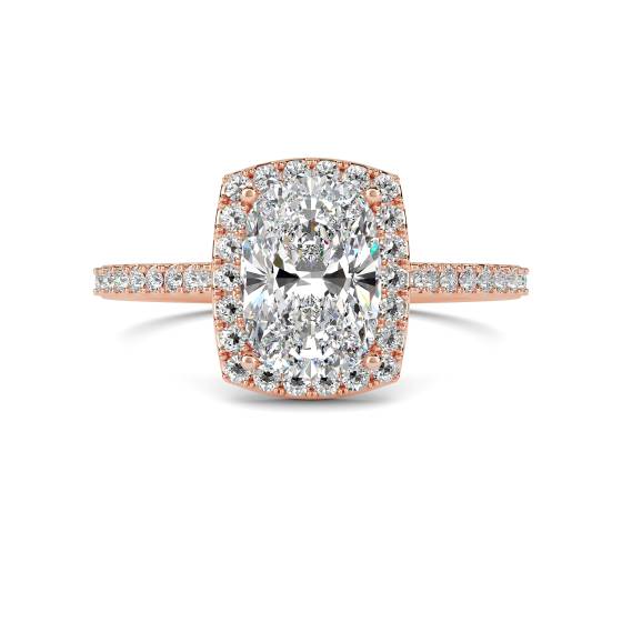 1.50ct Cushion Aquamarine and Diamond Halo Ring