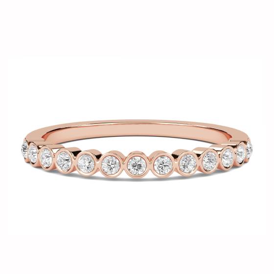 2.5mm Round Diamond Bezel Set Decorative Wedding Band