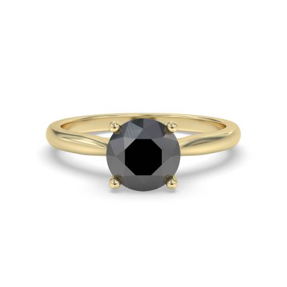 Black Diamond Solitaire Ring