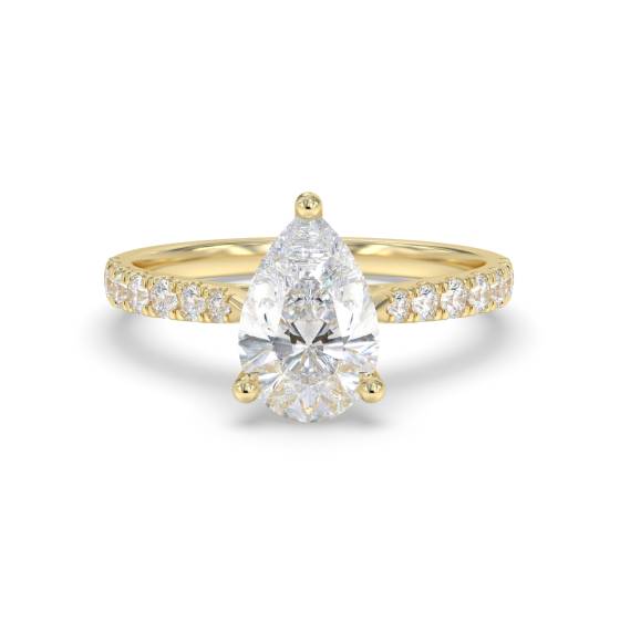 Pear Shoulder Set Diamond Engagement Ring