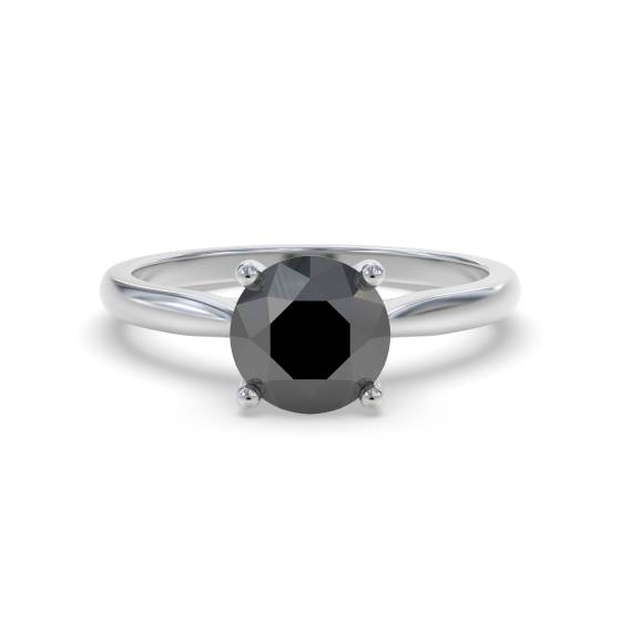 Black Diamond Solitaire Ring