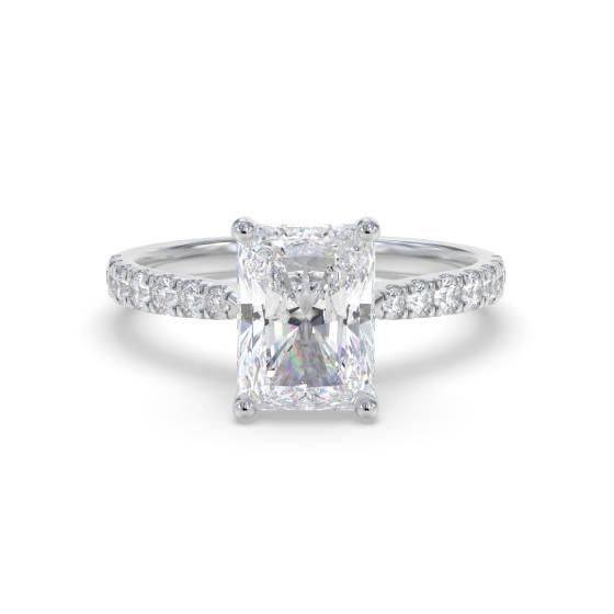 Radiant Shoulder Set Diamond Engagement Ring