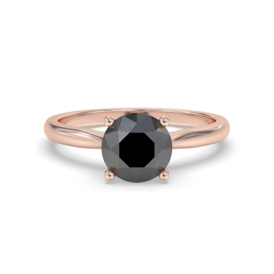 Black Diamond Solitaire Ring