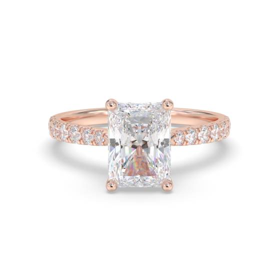 Radiant Shoulder Set Diamond Engagement Ring