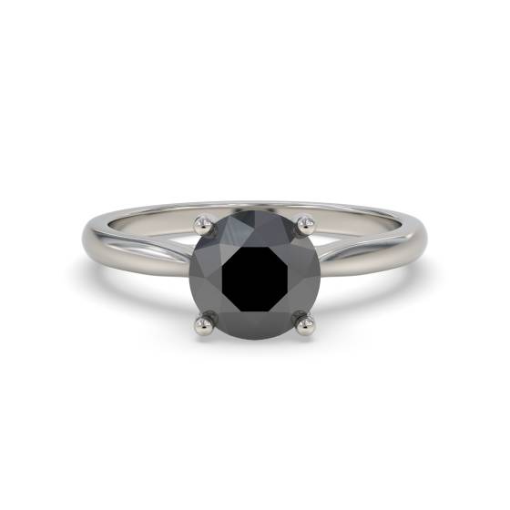 Black Diamond Solitaire Ring