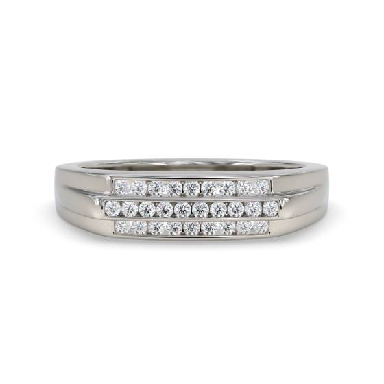 4mm Mens Round Diamond Ring