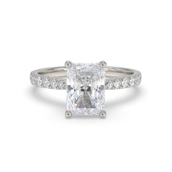 Radiant Shoulder Set Diamond Engagement Ring