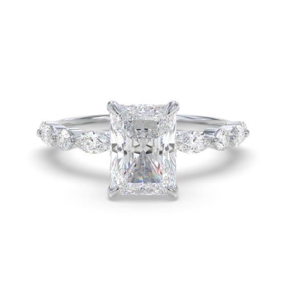 Radiant Diamond Shoulder Set Ring