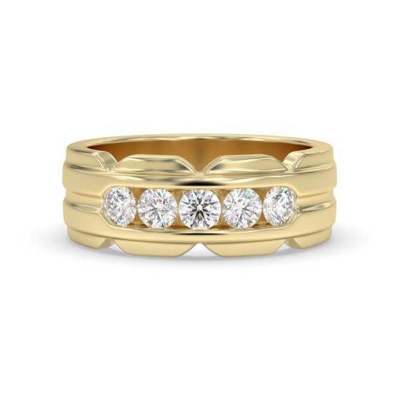 7.5mm Mens Round Diamond Ring