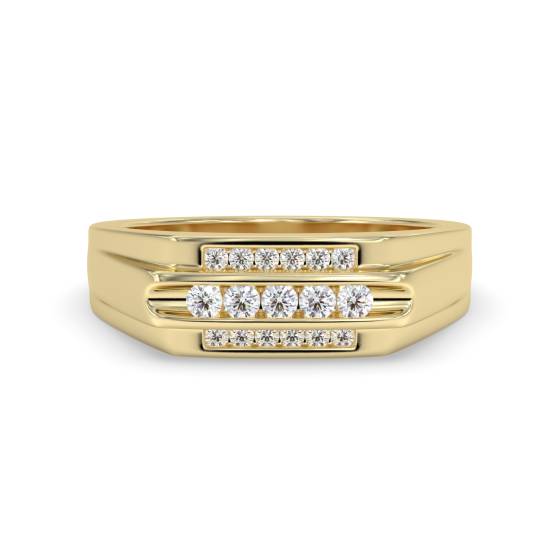 5mm Mens Round Diamond Ring