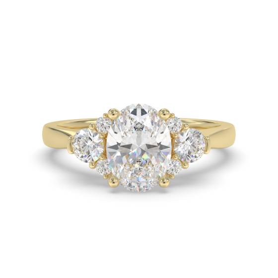 Oval Diamond Trilogy Designer Ring