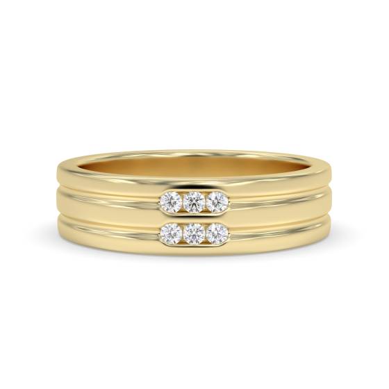 5.5mm Mens Round Diamond Ring