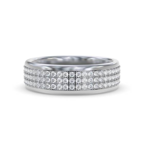 Full Set 5.5mm Triple Row Gents Ring