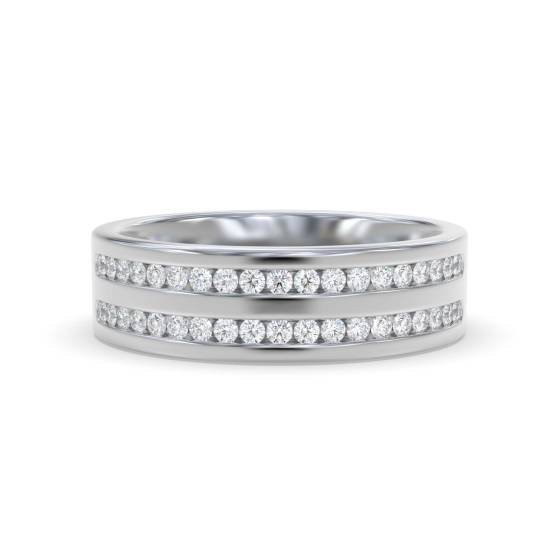 6mm Double Row 40% Diamond Wedding Ring
