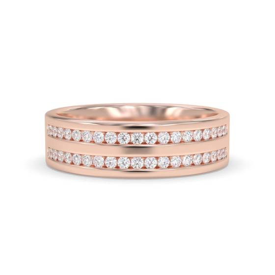 6mm Double Row 40% Diamond Wedding Ring