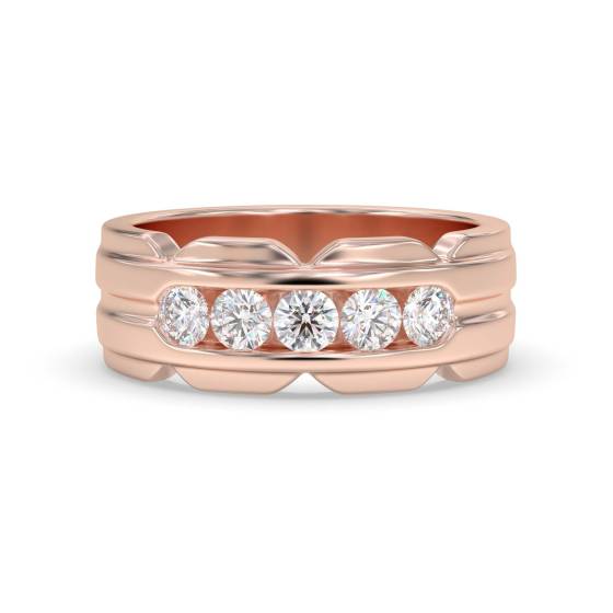 7.5mm Mens Round Diamond Ring