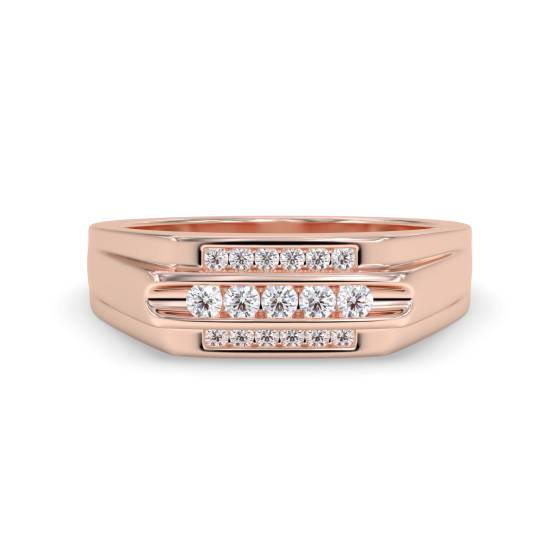 5mm Mens Round Diamond Ring