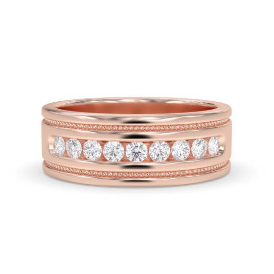 7.5mm Mens Round Diamond Ring