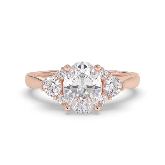 Oval Diamond Trilogy Designer Ring