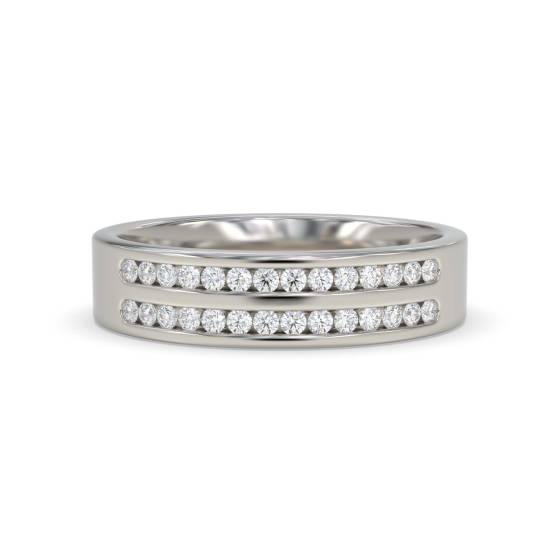 5mm Double Row 40% Diamond Wedding Ring