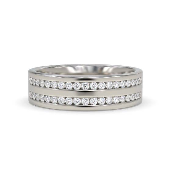 6mm Double Row 40% Diamond Wedding Ring