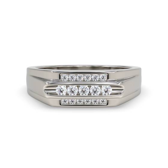 5mm Mens Round Diamond Ring