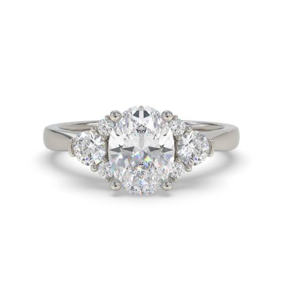 Oval Diamond Trilogy Designer Ring