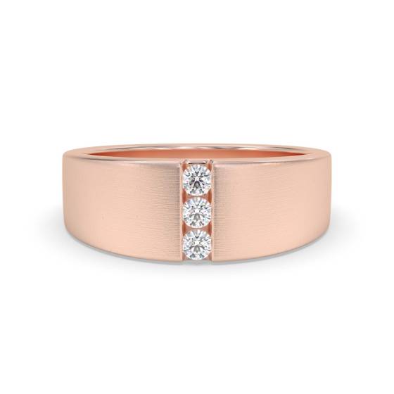 7.5mm Mens Round Diamond Ring