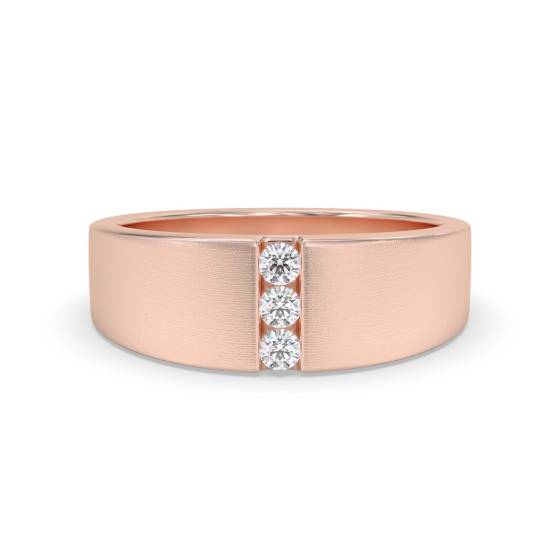 7mm Mens Round Diamond Ring