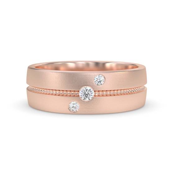 7mm Mens Round Diamond Ring