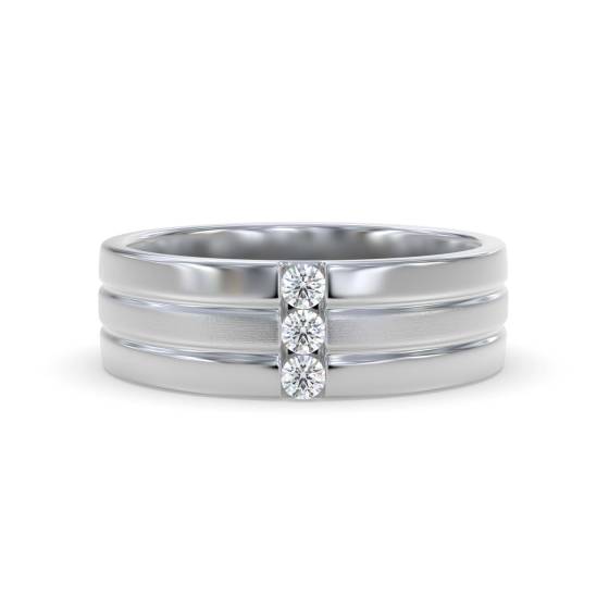 6.5mm Mens Round Diamond Ring