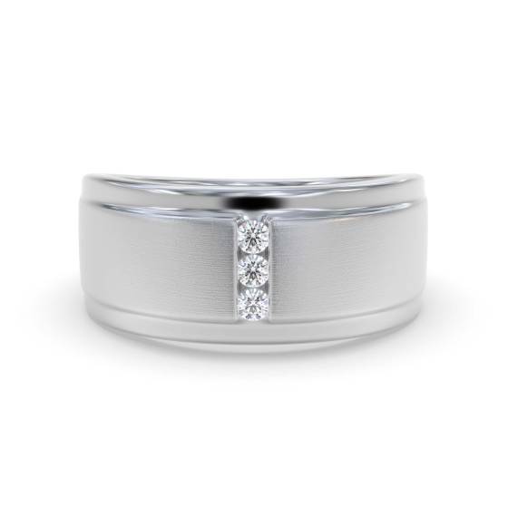 9mm Mens Round Diamond Ring