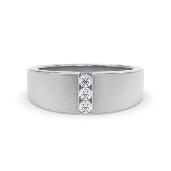 7mm Mens Round Diamond Ring
