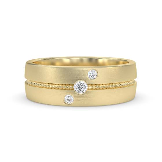 7mm Mens Round Diamond Ring